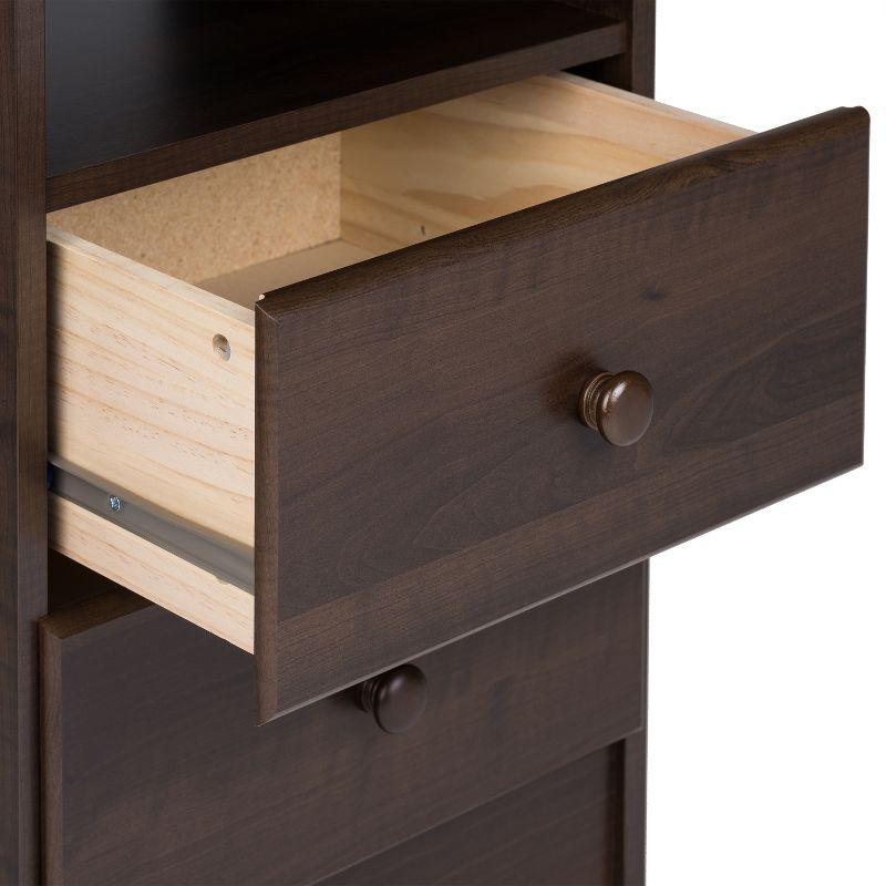 Espresso Brown Astrid 2-Drawer Nightstand with Open Shelf