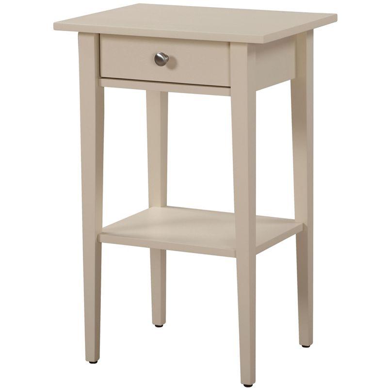 Dalton Beige Modern Nightstand with Open Storage Shelf