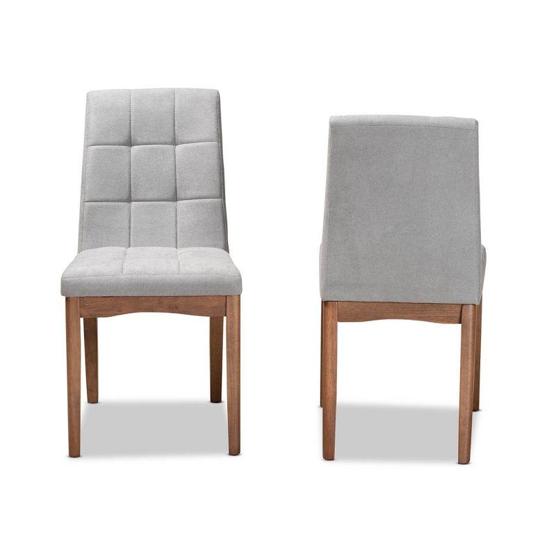 2pc Tara Fabric Upholstered and Wood Dining Chair Set - Baxton Studio