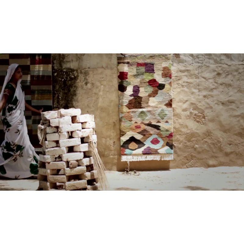 Patan Round Pouf, Natural