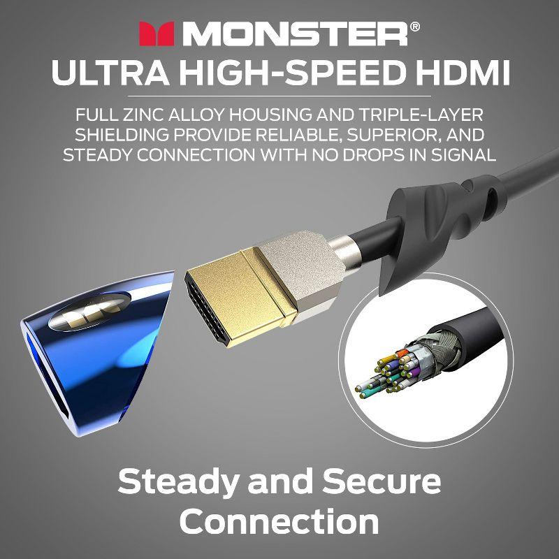 Monster 8K HDMI Cable Ultra High-Speed Cobalt 2.1 Cable - 48Gbps with eARC, 8K at 60Hz for Superior Video and Sound Quality HDMI Cables- 4FT