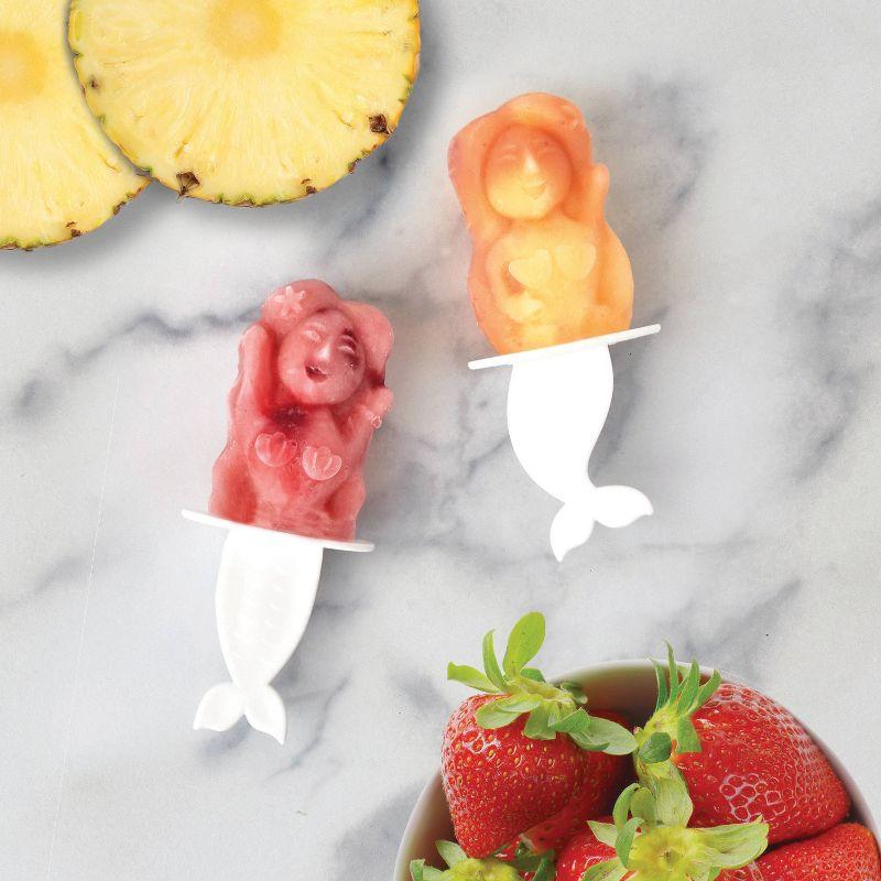 Tovolo Mermaid Popsicle Mold: 4-Cavity, Dishwasher-Safe, Clear Plastic, 5-Piece Set, 2.6 oz Capacity per Cavity