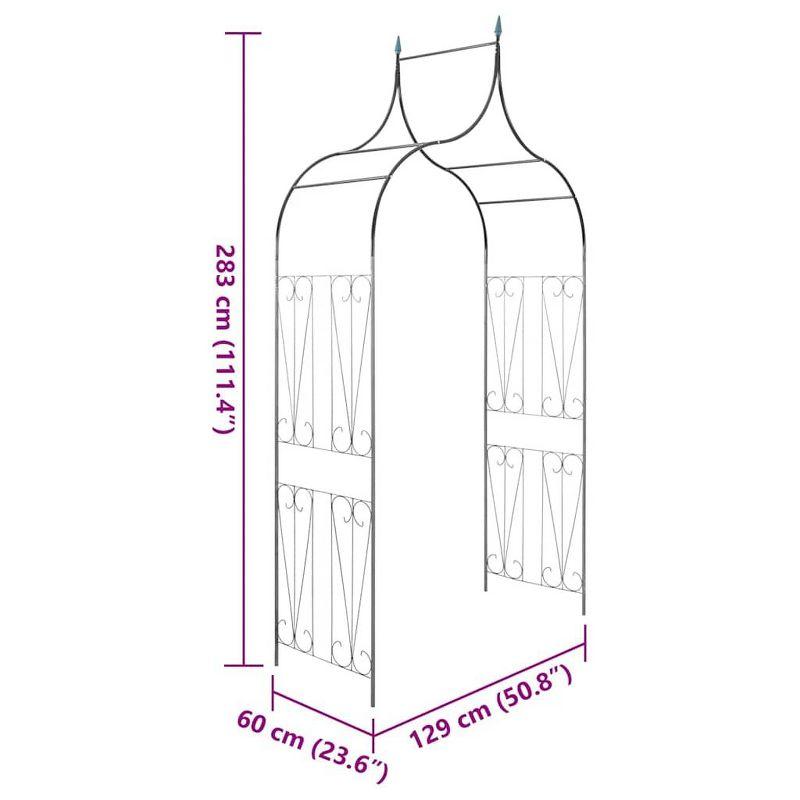 VidaXL vidaXL Garden Arch, Arch Trellis, Metal Arch, Weather-Resistant, Dark 111.4"H x 50.8"W Green