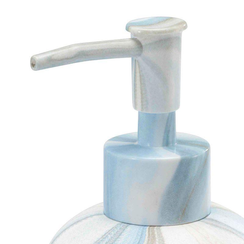 Blue and White Ceramic Marble Lotion Dispenser