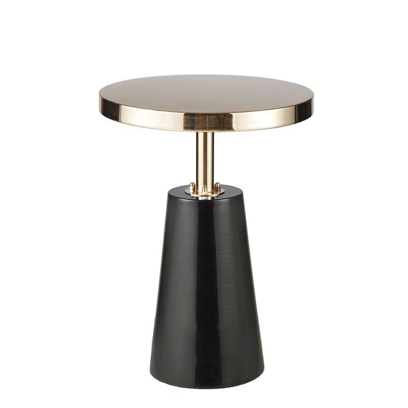 Sophia Black and Gold Round Metal Accent Table