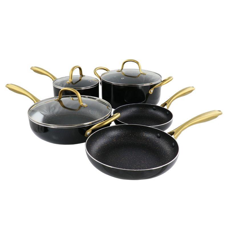 Black and Gold 12-Piece Nonstick Aluminum Cookware Set