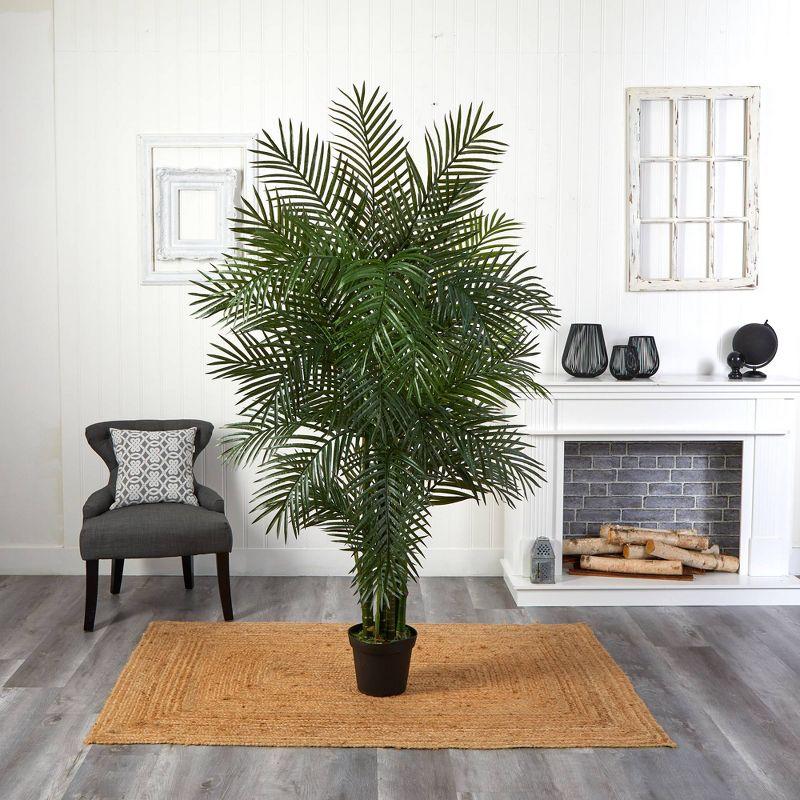 Artificial 6.5ft Areca Palm UV Resistant Indoor/Outdoor - Nearly Natural: No Maintenance, Potted