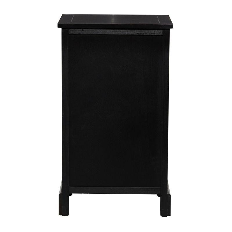 Farmhouse Wooden Chest with Wicker Basket Drawers Black - Olivia & May: No Assembly, Indoor Use, MDF Composite