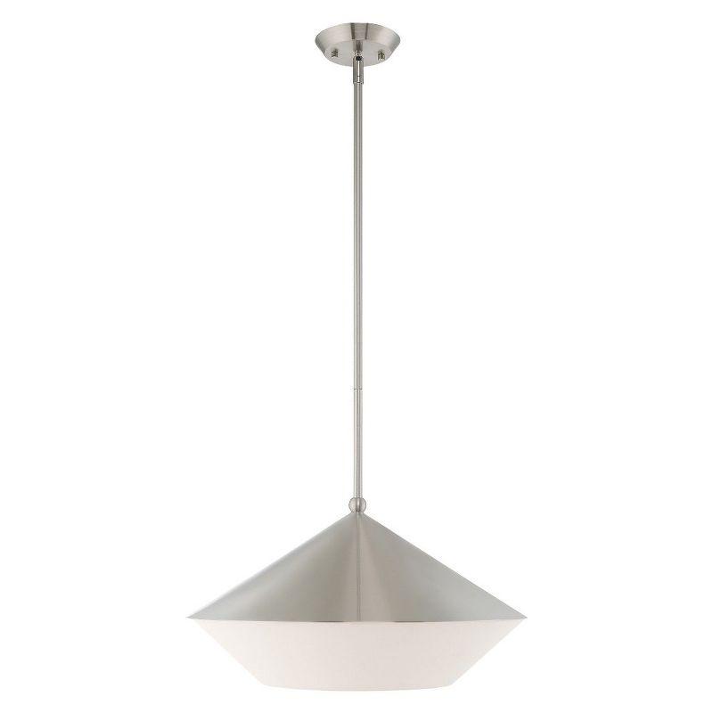 Stockholm Brushed Nickel 1-Light Pendant with Glass Shade