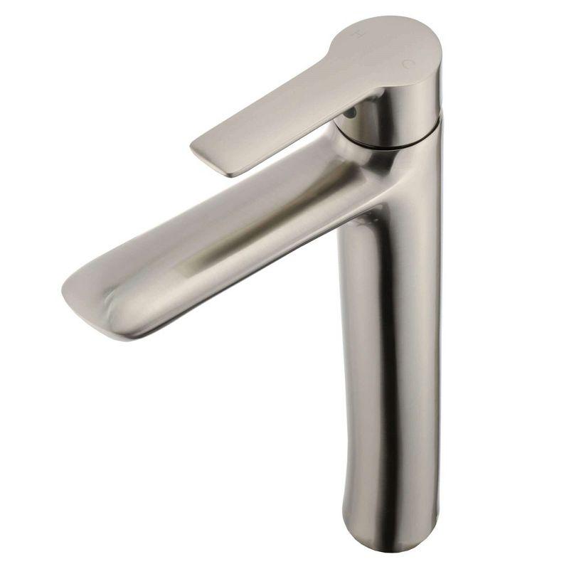 Satin Nickel Single Handle Vessel Sink Faucet