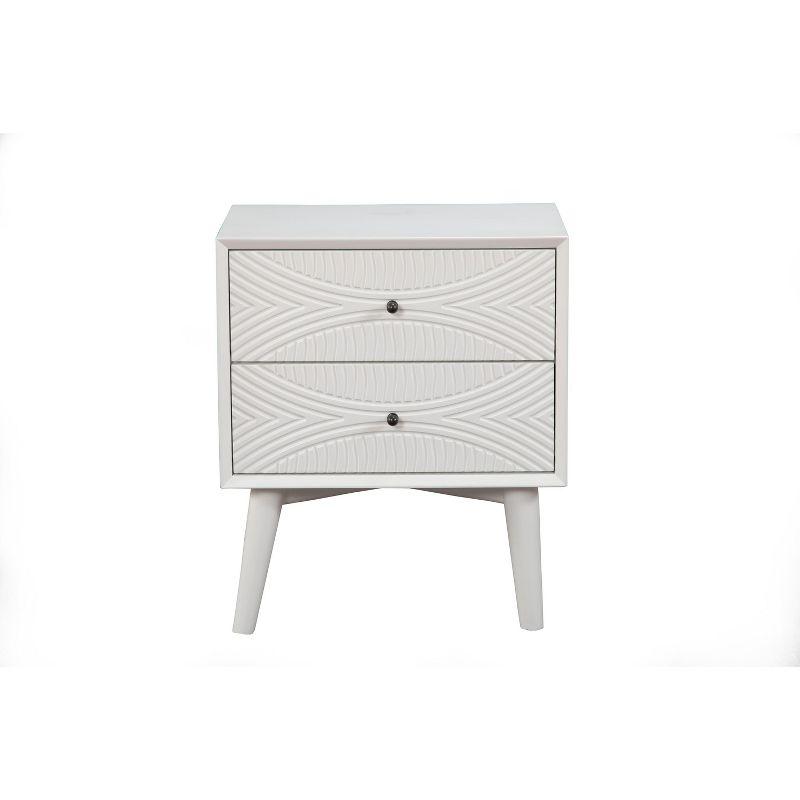 Alpine Furniture Tranquility 2 Drawer Nightstand, 22" W X 16" D X 26" H, white