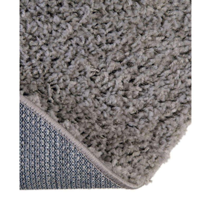Unique Loom 8' 0 x 8' 0 Round Solid Shag Cloud Gray Area Rug