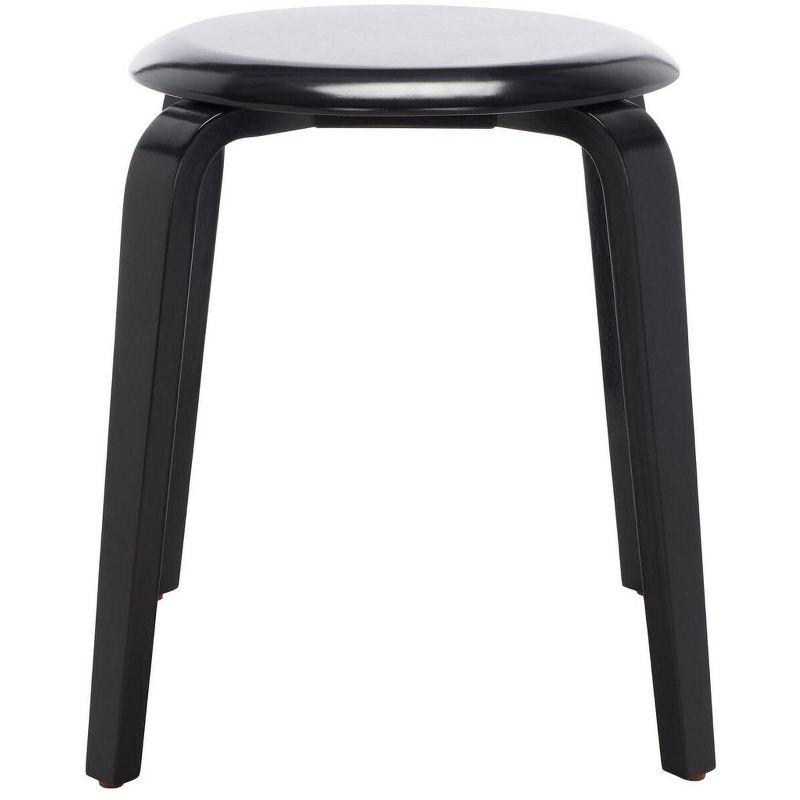 Luella Black Plywood Stackable Stool with Bentwood Legs