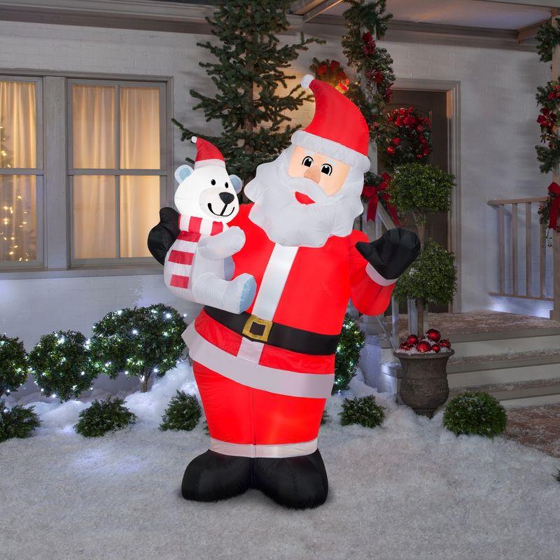 Santa Claus and Polar Bear Inflatable