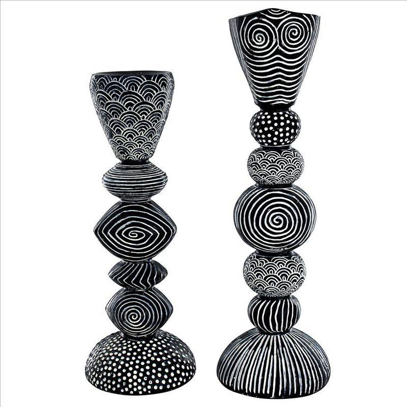 Design Toscano Tribal Funk 2 Piece Candlestick Set