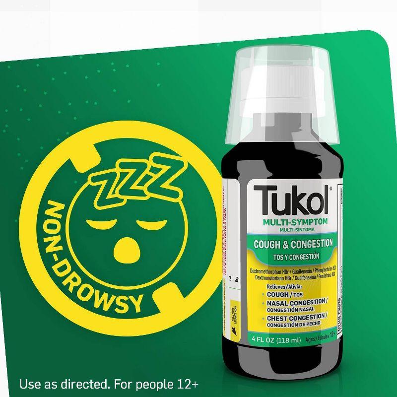 Tukol Extra Strength Multi Symptom Cold Relief Liquid - Dextromethorphan - 4 fl oz