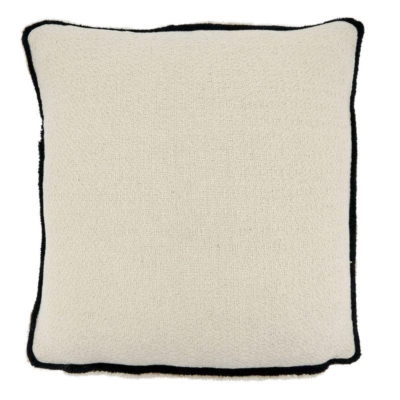 Saro Lifestyle Reversible  Decorative Pillow Cover, Black/White, 18" x 18"