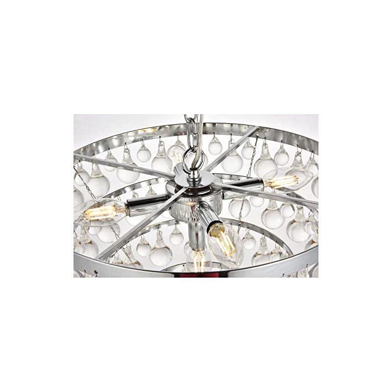 Elegant Lighting Kora Collection Pendant D17 H10.9 Lt:5 Chrome Finish