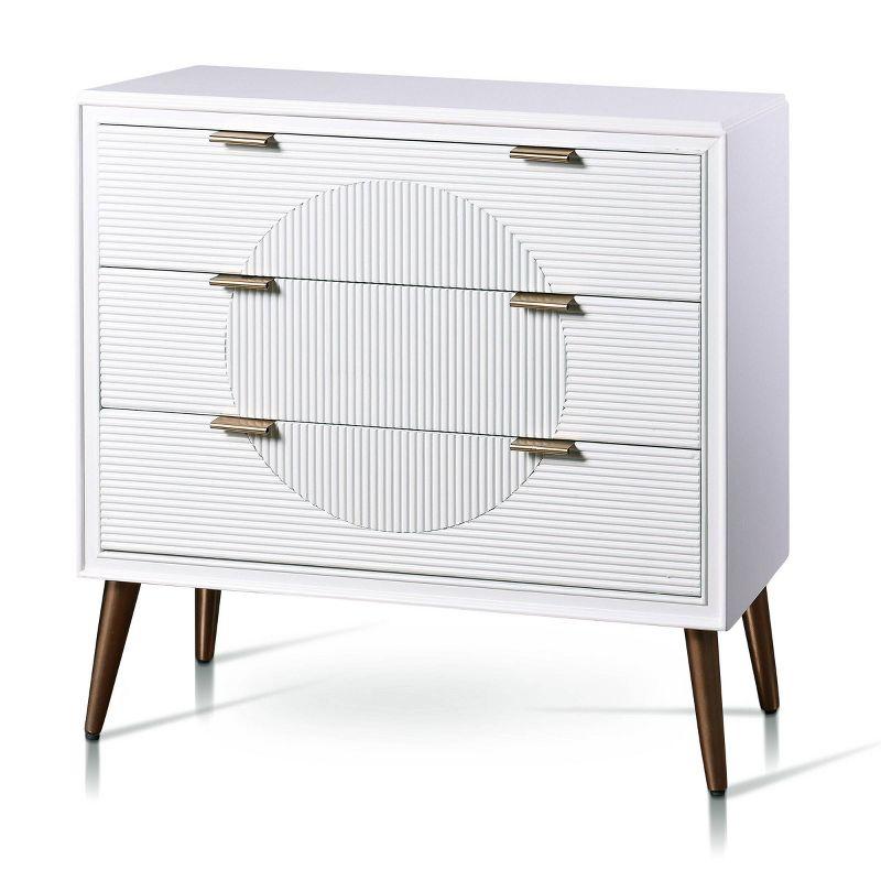 Milo 3 Drawer Chest White/Copper - StyleCraft