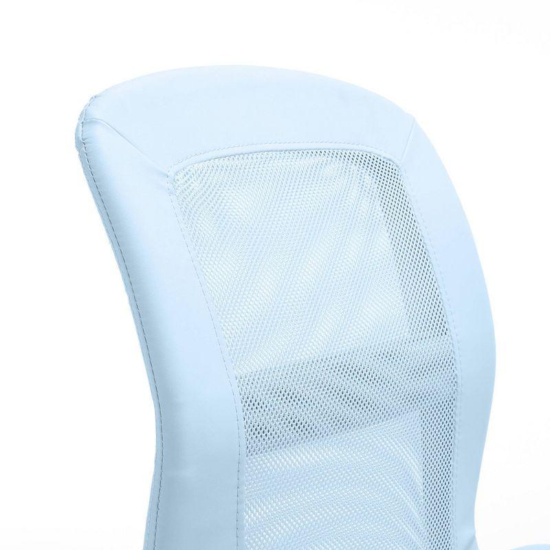 Essentials Computer Chair Blue Sky - Serta: Armless, Adjustable, Faux Leather & Mesh Task Chair