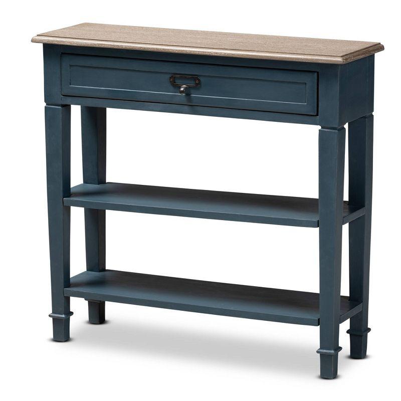 Baxton Studio Dauphine Spruce Finished Wood Accent Console Table Blue: Modern Entryway Furniture, Narrow Design