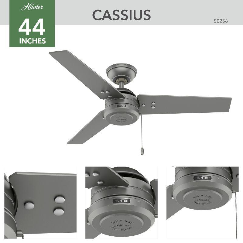 44" Cassius 3 - Blade Outdoor Standard Ceiling Fan with Pull Chain