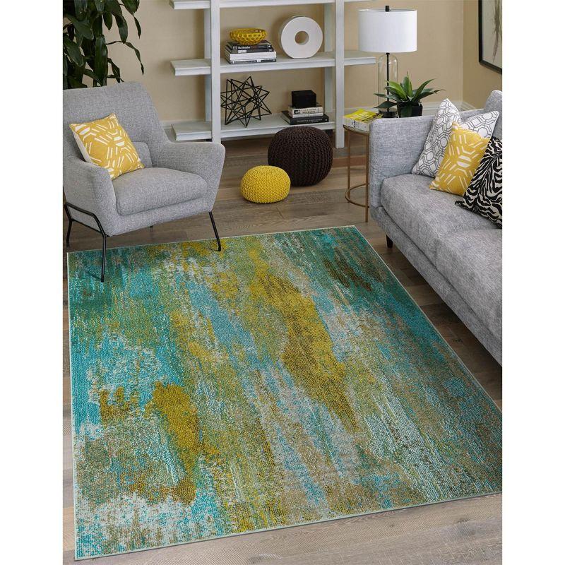 Unique Loom 2' 2 x 3' 1 Jardin Lilly Turquoise Area Rug