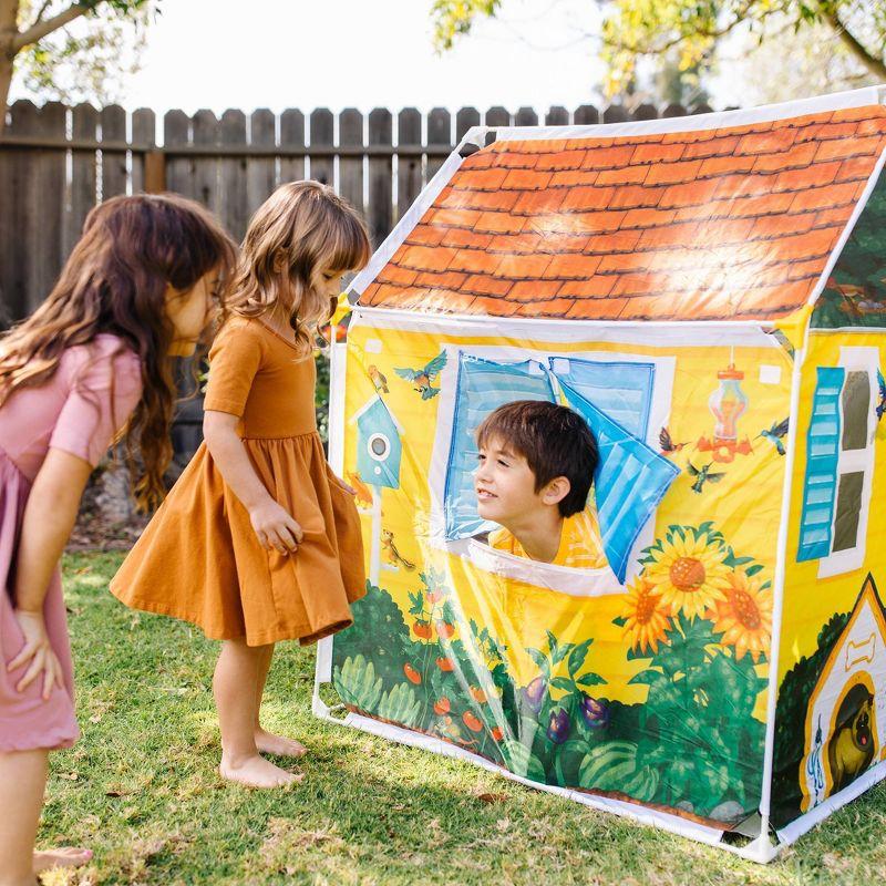 Cozy Cottage Fabric Play Tent with Storage Tote