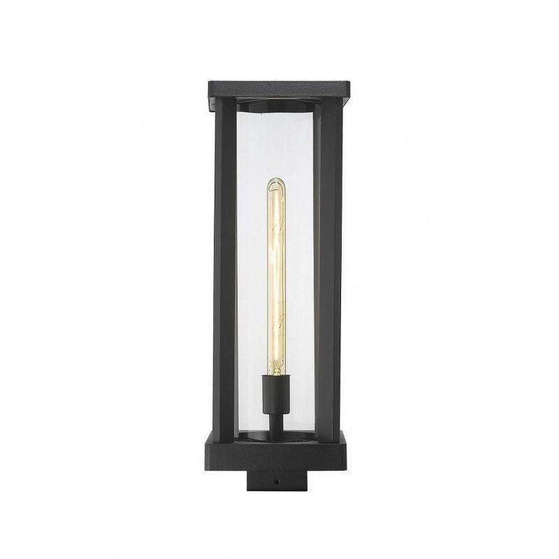 Glenwood Black Aluminum and Glass Outdoor Post Light