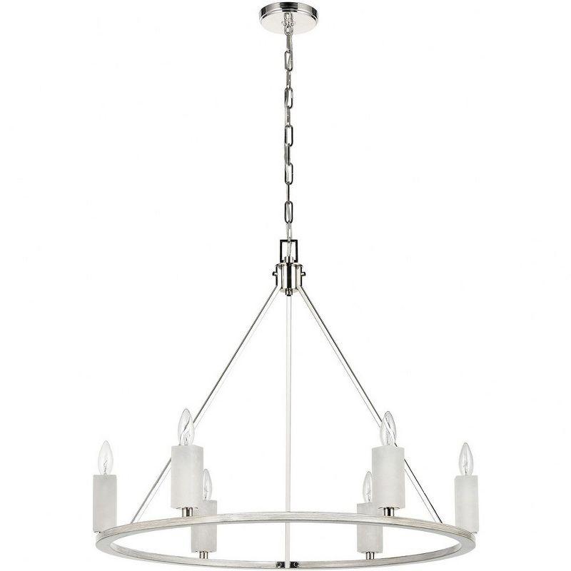 Elk Home White Stone 6 - Light Chandelier in  Polished Nickel