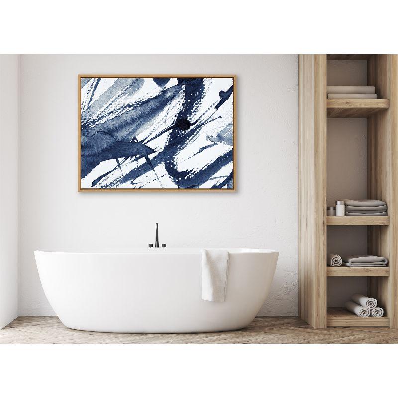 Kate & Laurel All Things Decor 31.5"x41.5" Sylvie Indigo Watercolor Framed Wall Art by Amy Peterson Modern Blue Abstract Wall Art