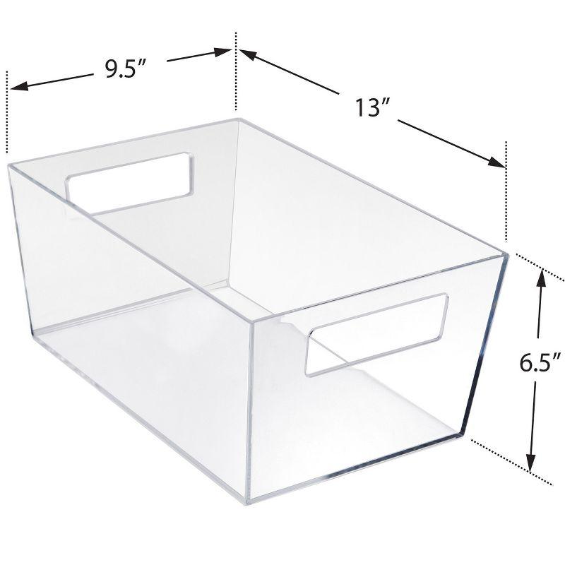 Azar Displays X-Large Organizer Storage Tote Bin with Handle 13"W x 9.5"D x 6.5"H, 4-Pack (Set of 4)
