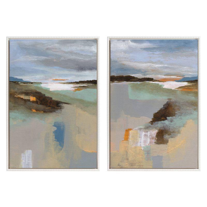 Sylvie Big Sur I and II White Framed Canvas Art Set