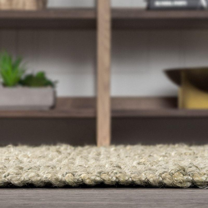 Gray Handwoven Jute Reversible Rectangular Area Rug