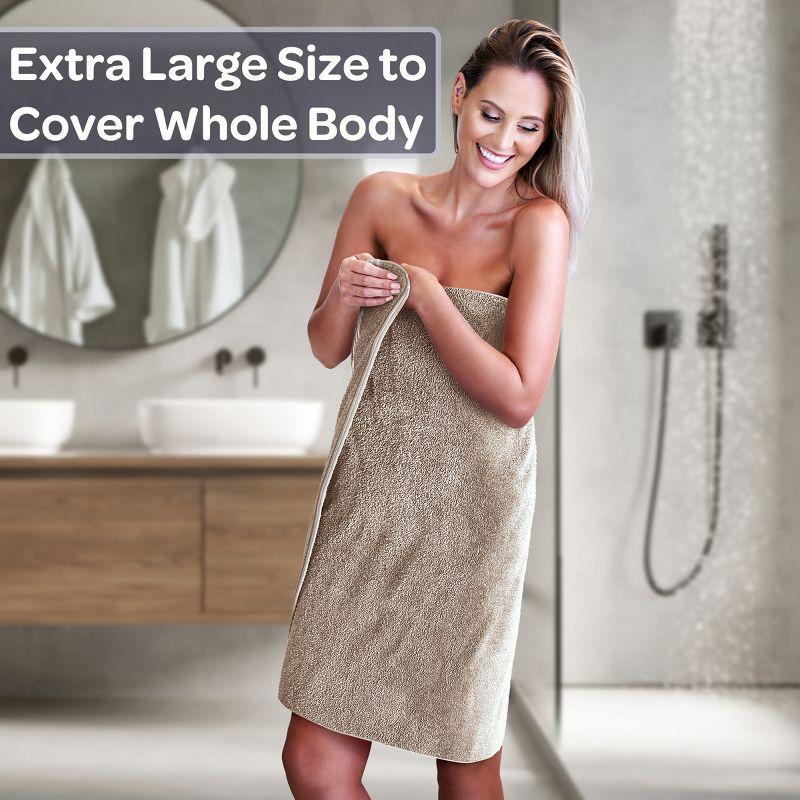Lavish Home 35x70 Luxury Cotton Bath Towels, Beige