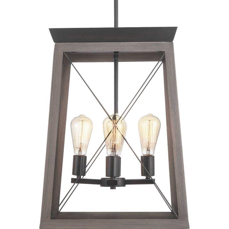 Progress Lighting Briarwood 4-Light Foyer Pendant, Antique Bronze Finish, Vintage-Style Bulbs, Steel Material