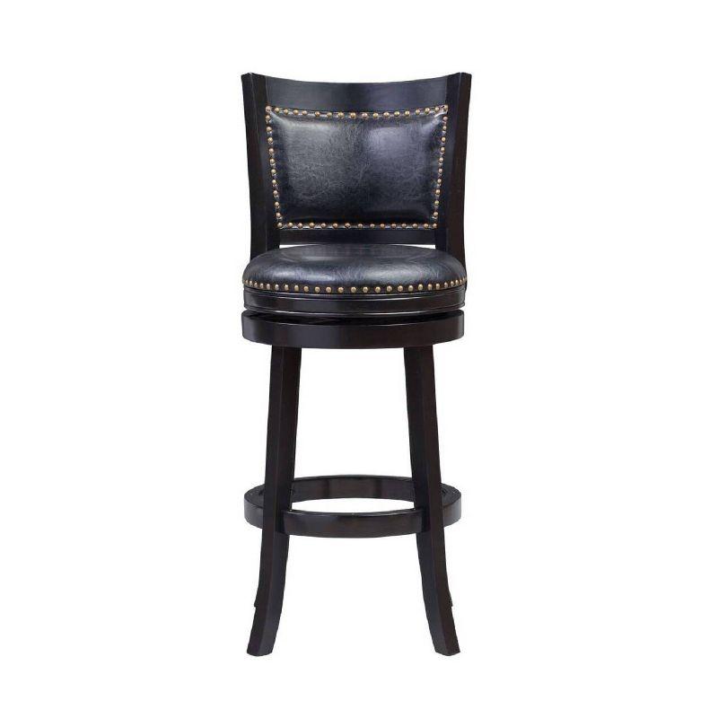 Bristol 29" Black Swivel Wood and Leather Bar Stool