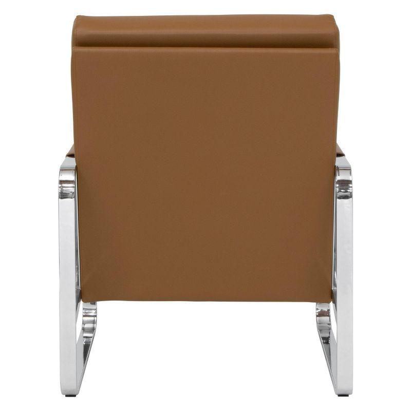 Allure Modern Blended Leather Accent Arm Chair: Chrome-Finished, No Assembly - Studio Designs Home