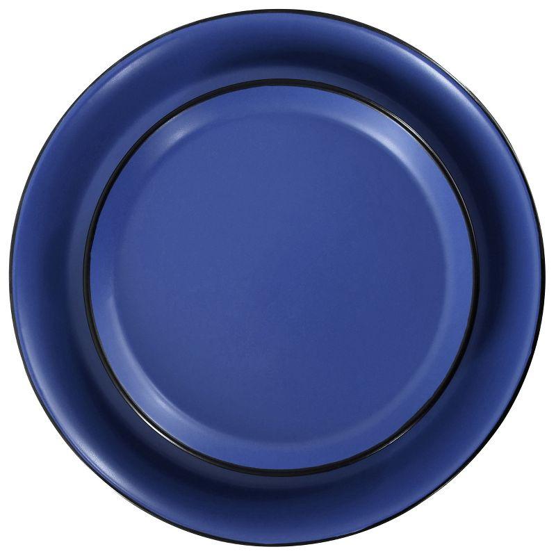 Blue and Black Ceramic 16-Piece Dinnerware Set