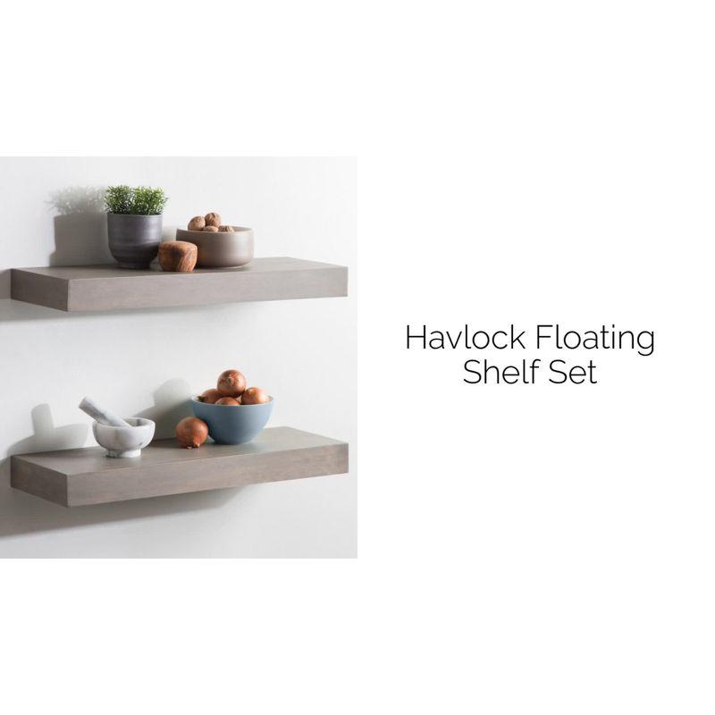 Havlock 18'' Black Wood Modern Floating Cube Shelves - Set of 2