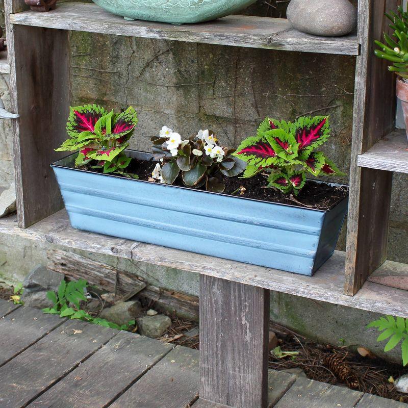 ACHLA Designs Rectangular Steel Planter Box: 22"x66"x5", Outdoor Garden Kit with Coir, Crab Shell & Kelp Meal