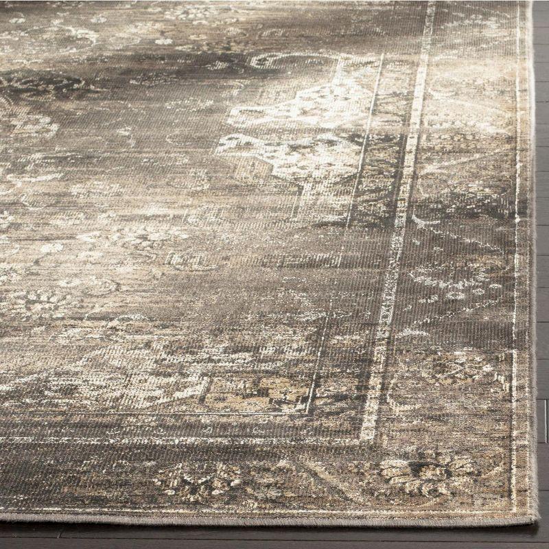 Vintage Black Rectangular Viscose Area Rug