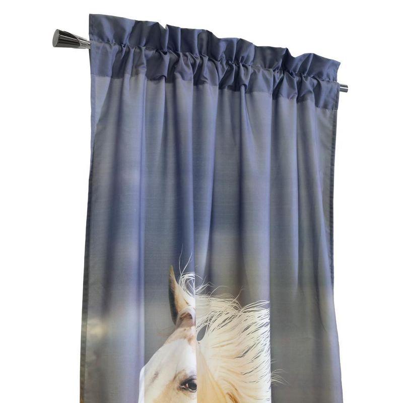 Habitat Photo Real Horses Light Filtering Printed Drapes Displaying Pole Top Curtain Panel Pair Each 37" x 84" Multicolor