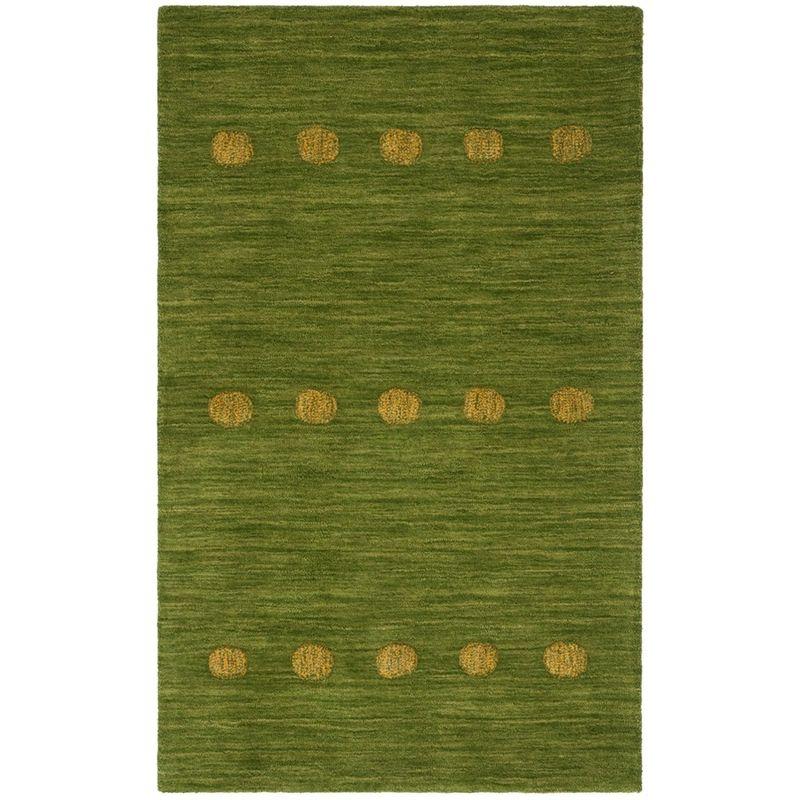 Green Hand-Loomed Wool Tufted Rectangular Area Rug, 3' x 5'