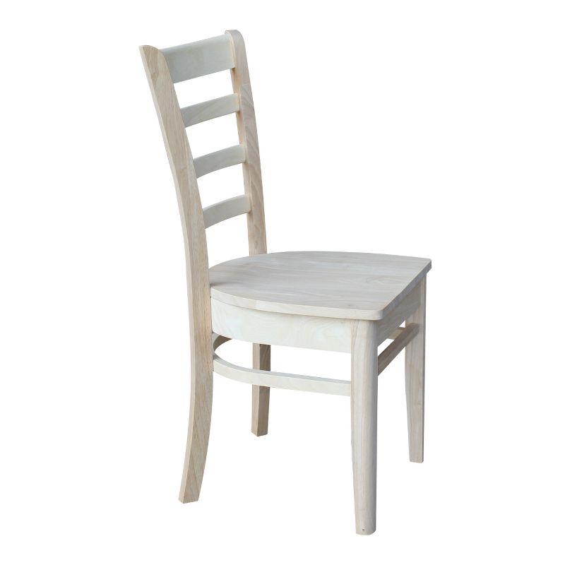 Set of 2 White High Ladderback Wood Side Chairs