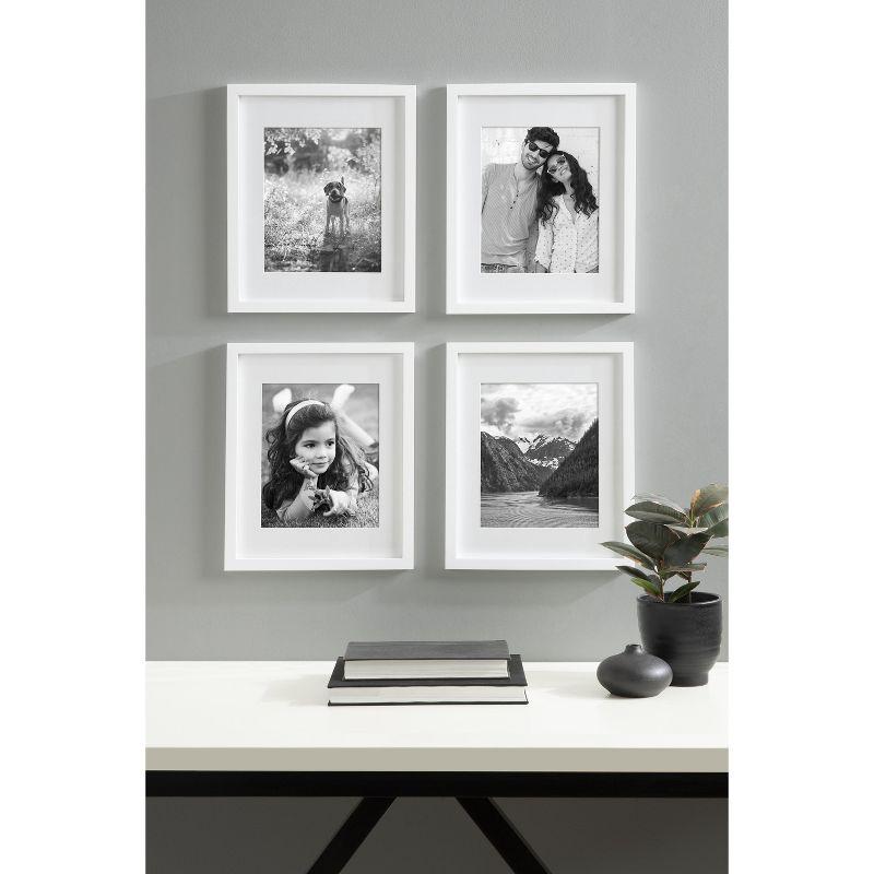 DesignOvation Gallery 11x14 matted to 8x10 Wood Picture Frame, Set of 4