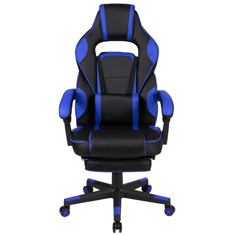 Flash Furniture X40 Gaming Chair Racing Ergonomic Computer Chair with Fully Reclining Back/Arms, Slide-Out Footrest, Massaging Lumbar