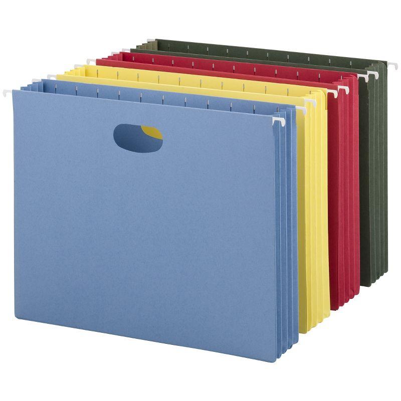 Assorted Colors Letter Size Cardstock Hanging File Pockets - 4 Pack