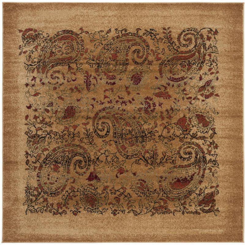 Lyndhurst LNH224 Power Loomed Area Rug - Beige/Multi - 6'x6' - Safavieh