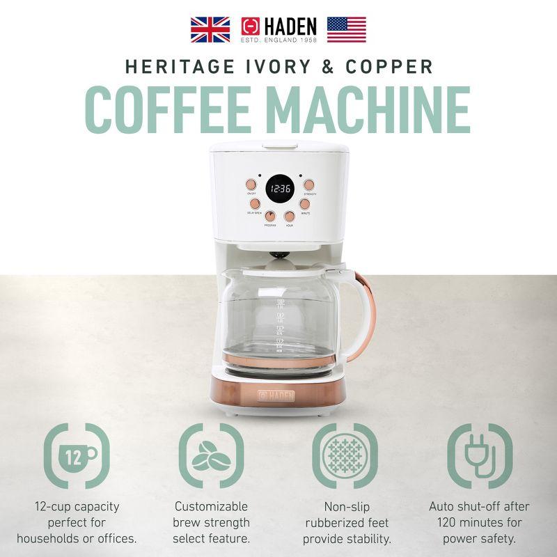 HADEN Heritage Ivory and Copper 12-Cup Programmable Coffee Maker